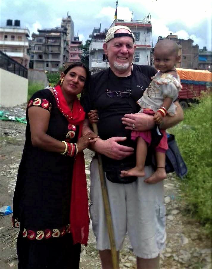 With friends in Kathmandu.