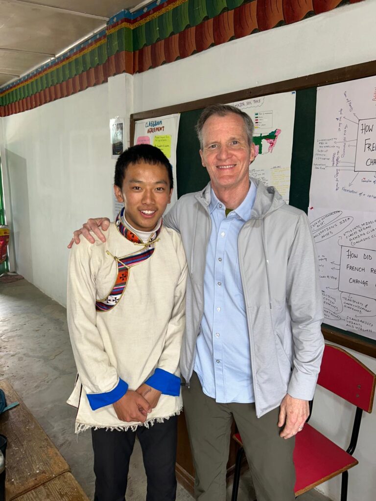 Mark making friends at Jhamtse Gatsal Children's Community.