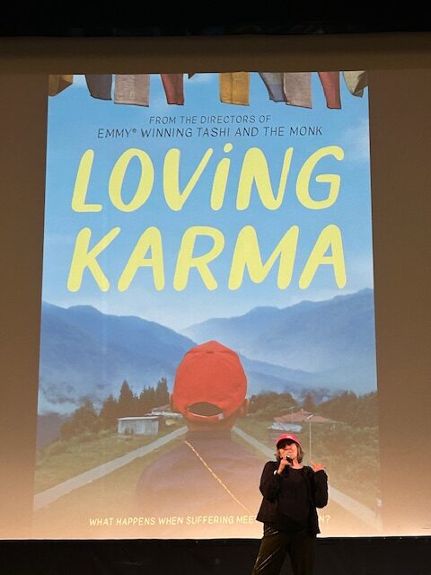 Speaking at the Brattleboro (VT) premiere of Loving Karma.