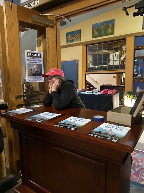 In the ticket office for the Brattleboro premiere.